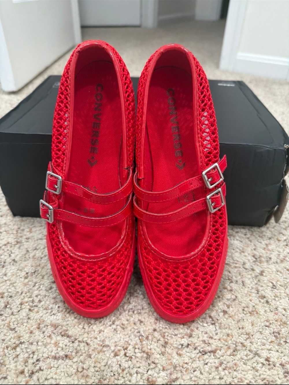 Women's Chuck Taylor All Star Dainty Mary Jane Shoes In Red/Red/Silver